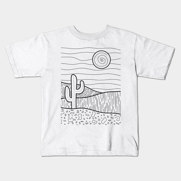 Abstract desert landscape - Black Kids T-Shirt by sziszigraphics